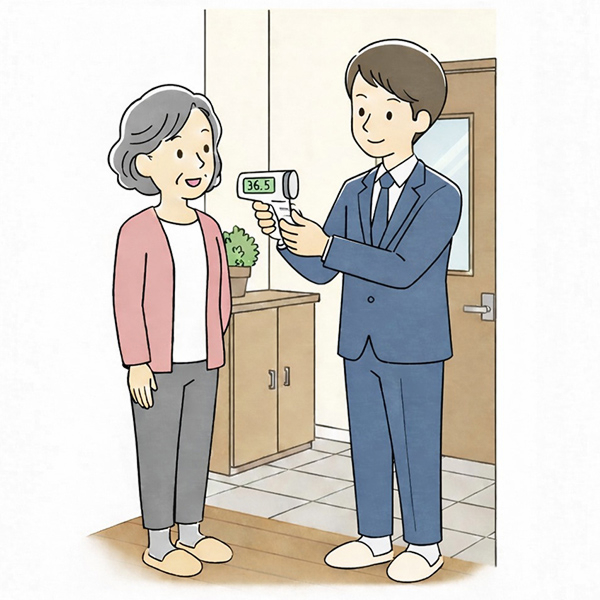 徹底した衛生管理（検温）