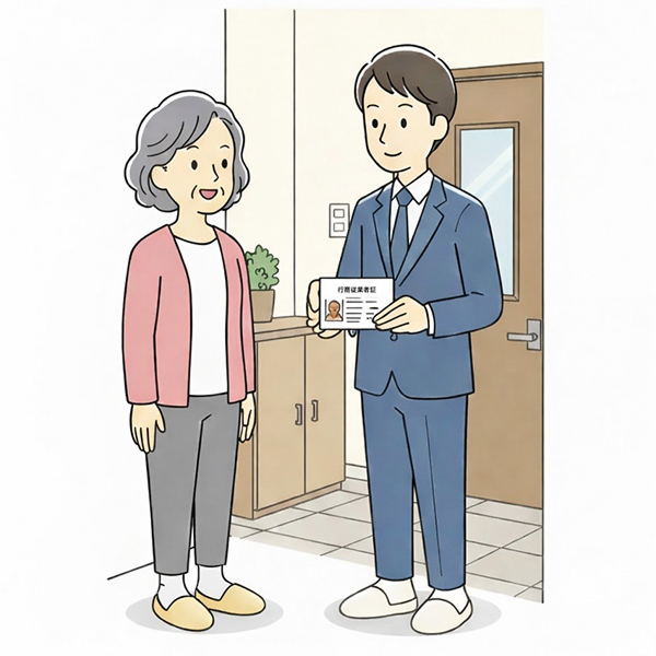 行商従業者証の提示と自己紹介