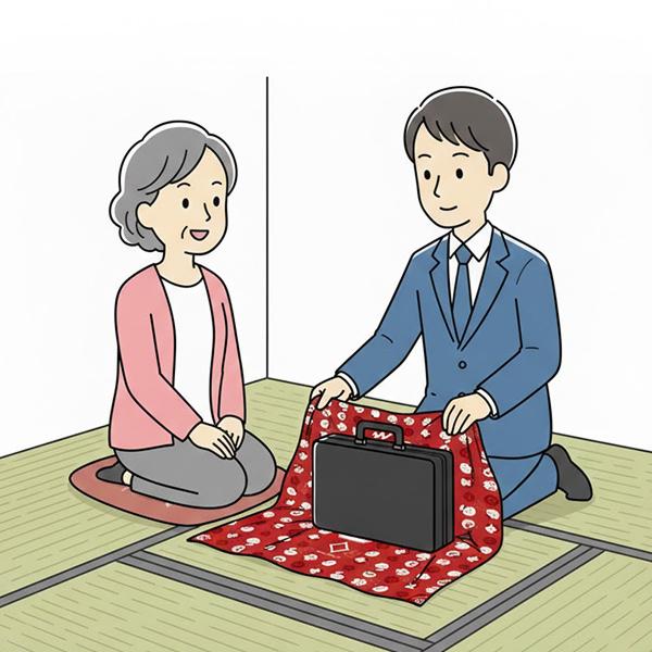 室内を傷つけない「風呂敷」の活用