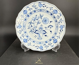 マイセン窯　ブルーオニオン　大皿　1850年〜1900年代（ボタン剣）
