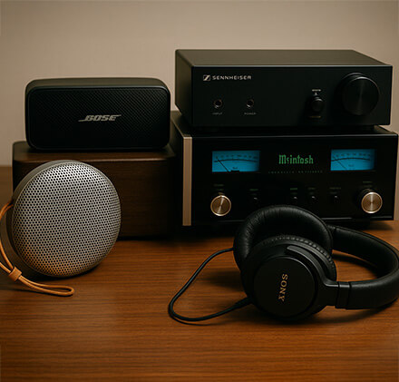 高級ブランドのオーディオ機器