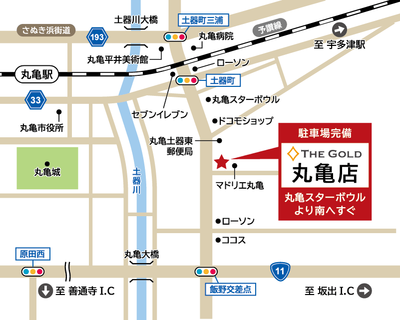 ザ・ゴールド 丸亀店の地図