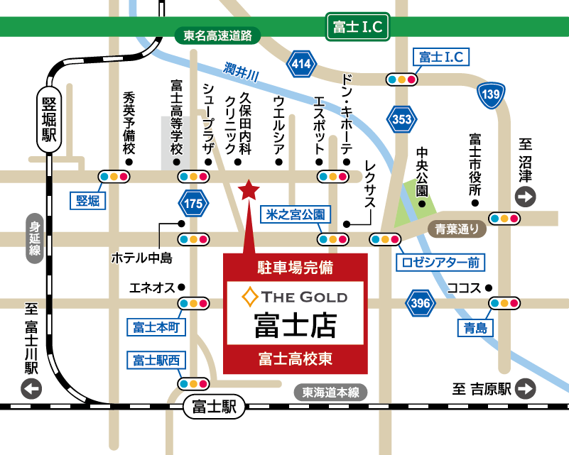 ザ・ゴールド 富士店の地図