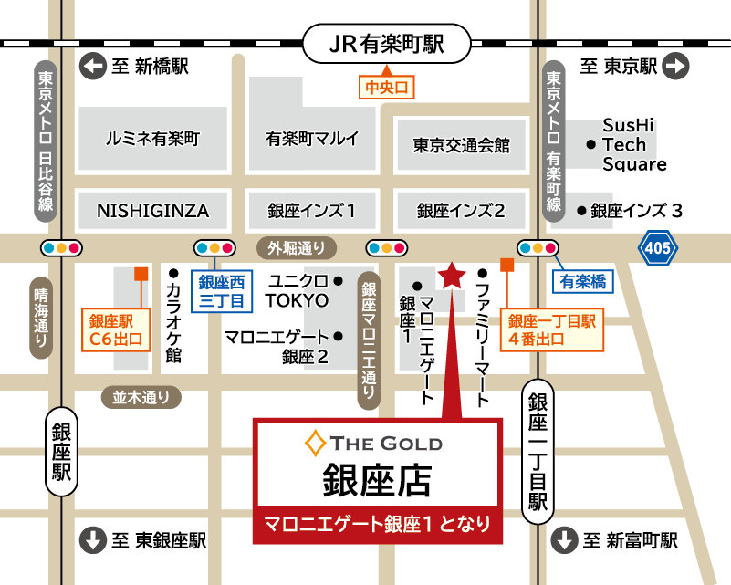 ザ・ゴールド 銀座店の地図
