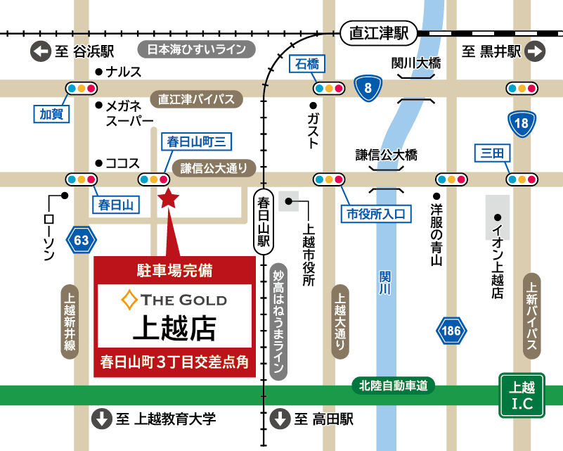 ザ・ゴールド 上越店の地図