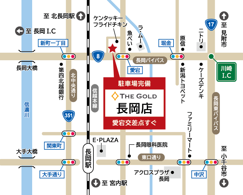 ザ・ゴールド 長岡店の地図