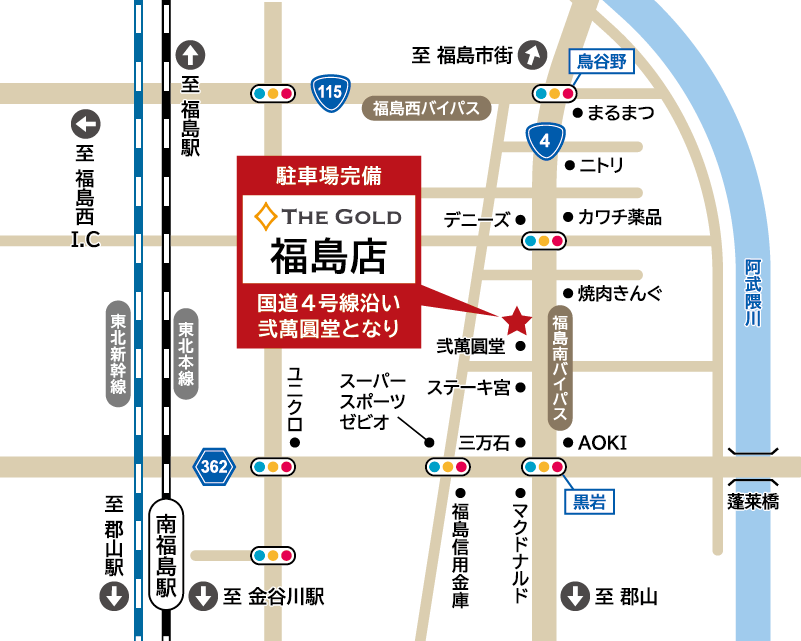 ザ・ゴールド 福島店の地図