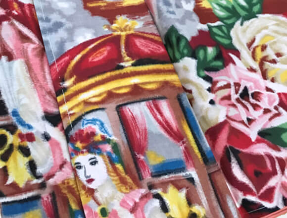 珍しい柄の銘仙など