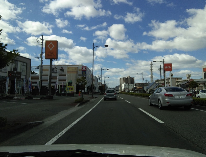 「遊び場」さん、「TSUTAYA 田宮店」さんの手前、オレンジ色の看板が「ザ・ゴールド」です。