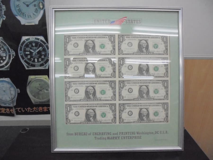 アメリカのお札の額縁の買取実績【四国中央店/愛媛県/東予】 愛媛県四国中央市にあるザ・ゴールド 四国中央店の画像1