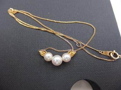 パール付き　18金ネックレス【丸亀店】 香川県丸亀市にあるザ・ゴールド 丸亀店の画像1