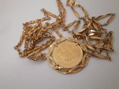 メープルリーフ金貨ネックレス【高松レインボー通り店】 香川県高松市にあるザ・ゴールド 高松レインボー通り店（※高松レインボーロード店に移転いたしました）の画像1