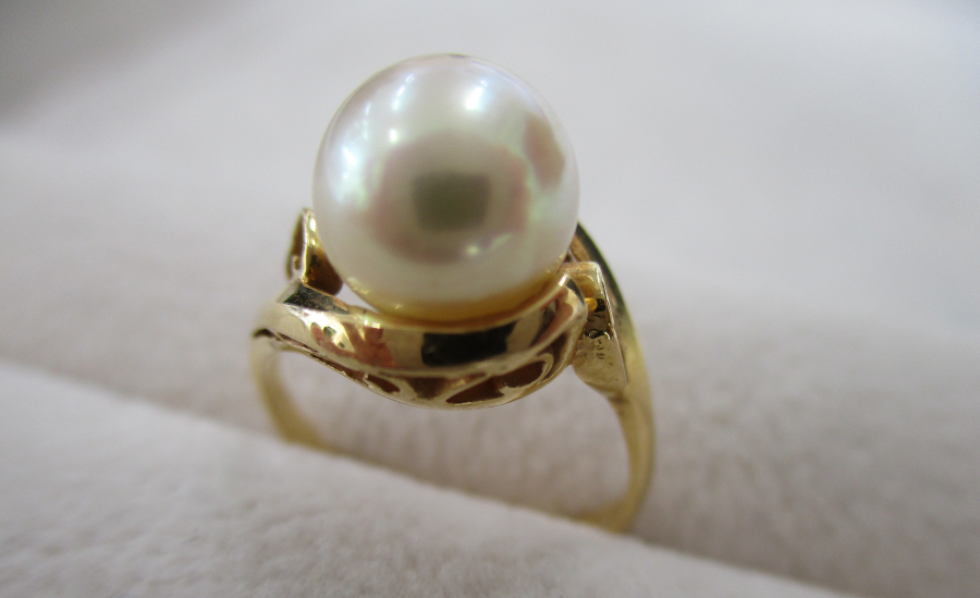 18金パール付きリング【福山神辺店/広島県/福山市】 広島県福山市にあるザ・ゴールド 福山神辺店の画像1