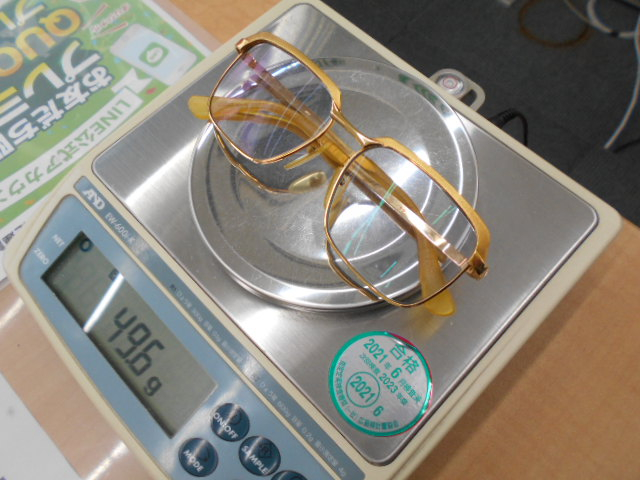 K18（18金）金縁メガネの買取実績【曙店/広島県/広島市/東区】