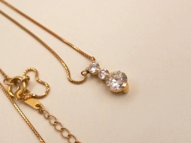 18金ダイヤ付きネックレス【福山東店】 広島県福山市にあるザ・ゴールド 福山東店の画像1