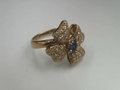 ダイヤ付き18金リング【福山東店】