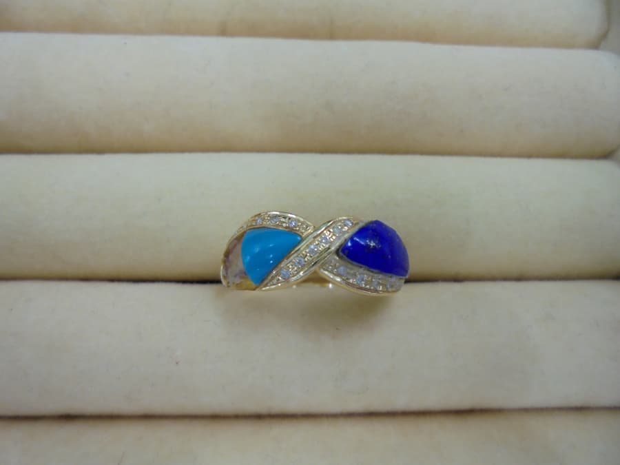 K18　色石リング　メレダイヤ　　 買取実績【136号三島店/静岡県/三島市】