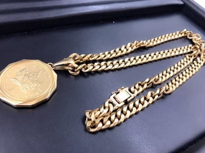 24金コイン付き18金喜平ネックレス【136号三島店】 静岡県三島市にあるザ・ゴールド 136号三島店の画像1