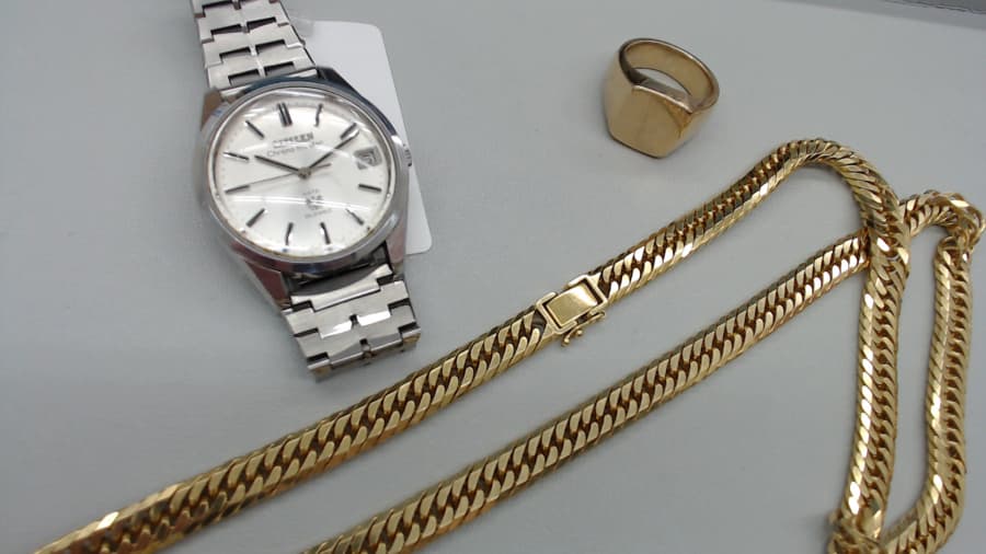 18金ネックレスと22金リング　【長池店】 長野県長野市にあるザ・ゴールド 長池店の画像1