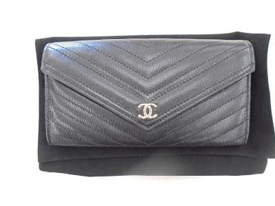 シャネル　シェブロン長財布　【飯田上郷店】 長野県飯田市にあるザ・ゴールド 飯田上郷店（※飯田インター店に移転いたしました）の画像1