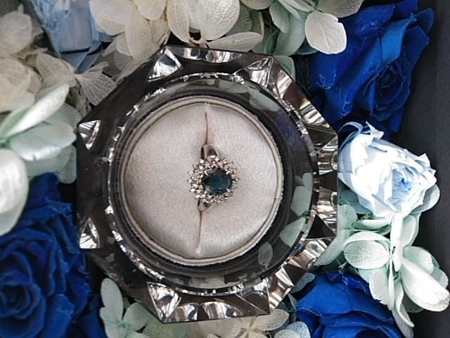 青色石付きリングの買取実績　　【上田店/長野県/上田市】 長野県上田市にあるザ・ゴールド 上田店の画像1