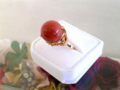 珊瑚付き１８金リング　【亀田店】 新潟県新潟市にあるザ・ゴールド 亀田店の画像1