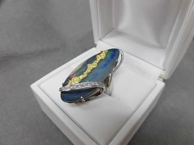 ボルダーオパール　27.26ｶﾗｯﾄ　プラチナ900リング【新発田店】 新潟県新発田市にあるザ・ゴールド 新発田店（※12/8に新発田イオンモール前店に移転いたしました） の画像1