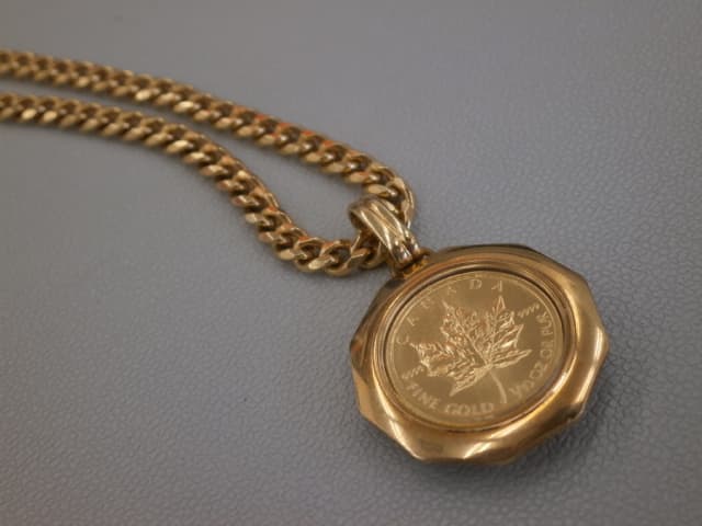 24金コイン付きネックレス【柏崎店】 新潟県柏崎市にあるザ・ゴールド 柏崎店の画像1