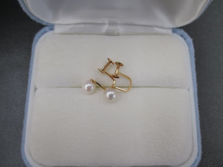 18金パール付きイヤリングの買取実績【柏崎店/新潟県/柏崎市】 新潟県柏崎市にあるザ・ゴールド 柏崎店の画像1