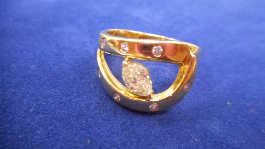 18金マーキスカットダイヤモンドリングの買取実績　【新潟県/三条市/三条店】 新潟県三条市にあるザ・ゴールド 三条店の画像1