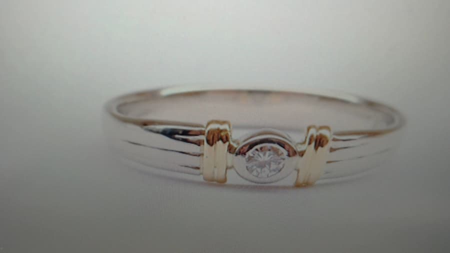 18金・プラチナ900コンビ　ダイヤリング【いわき平店】 福島県いわき市にあるザ・ゴールド いわき平店（※平谷川瀬店に移転いたしました）の画像1