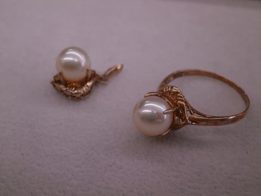 パール付き18金リング･ペンダントトップ【郡山横塚店】 福島県郡山市にあるザ・ゴールド 郡山横塚店の画像1