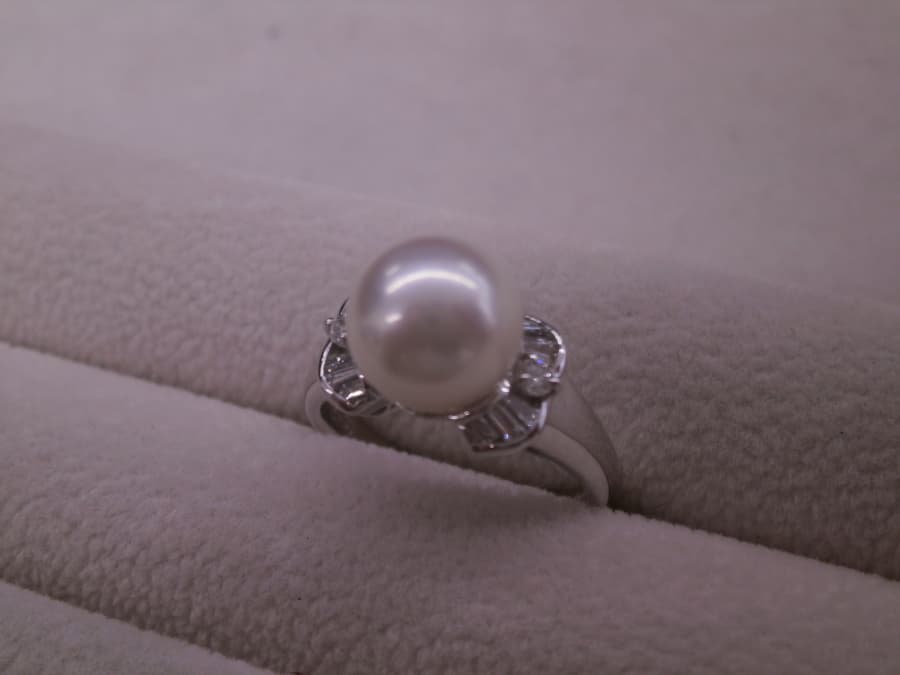 プラチナ950パール付きリング【郡山横塚店】 福島県郡山市にあるザ・ゴールド 郡山横塚店の画像1
