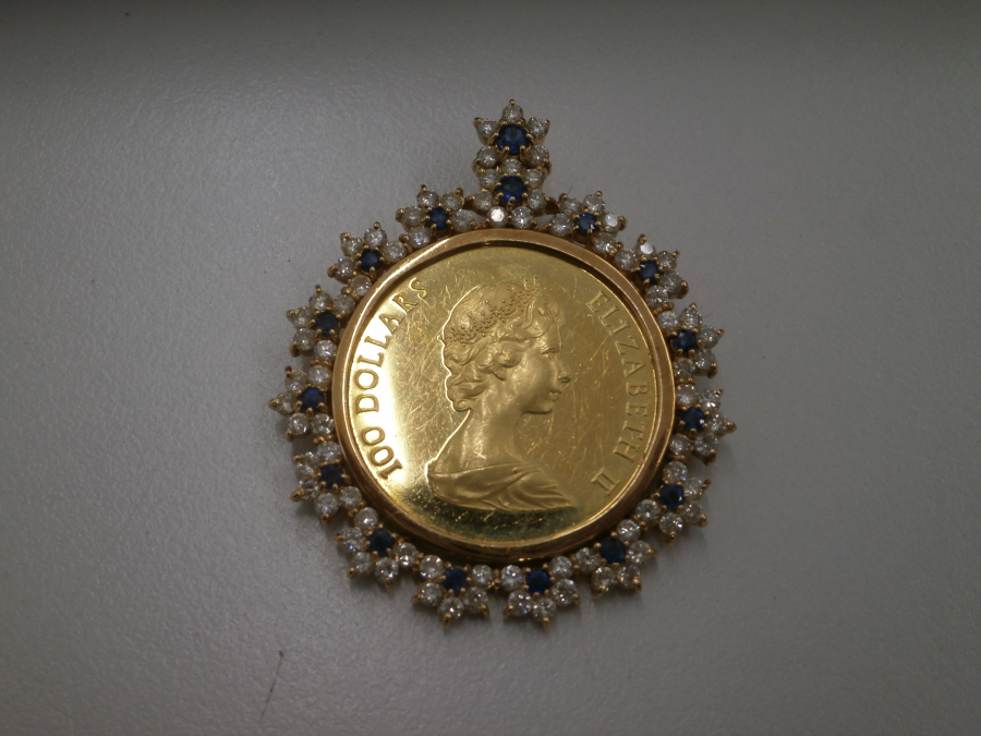 ダイヤモンド製品コイン付18金ペンダントトップの買取実績【いわき小名浜店/福島県/いわき市】 福島県いわき市にあるザ・ゴールド いわき小名浜店の画像1