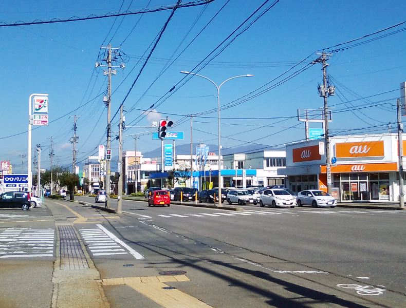 千石バイパス方面より