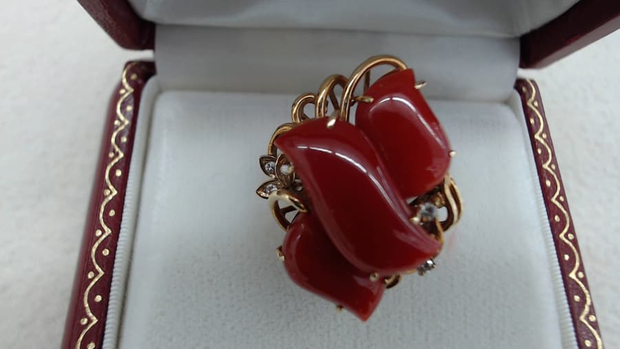 18金　珊瑚デザインリング【南吉成店】 宮城県仙台市にあるザ・ゴールド 南吉成店の画像1