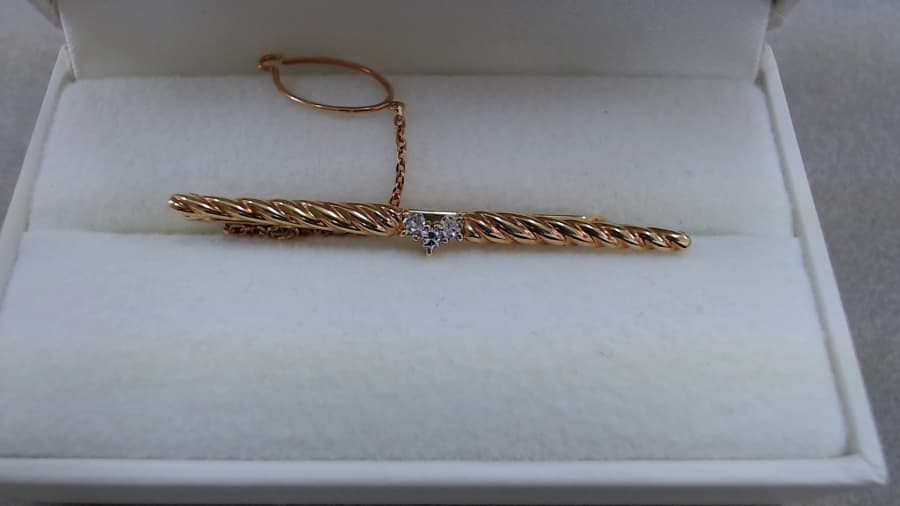 18金製 ﾀﾞｲﾔ付きネクタイピンの買取実績【石巻店/宮城県/石巻市】 宮城県石巻市にあるザ・ゴールド 石巻店の画像1