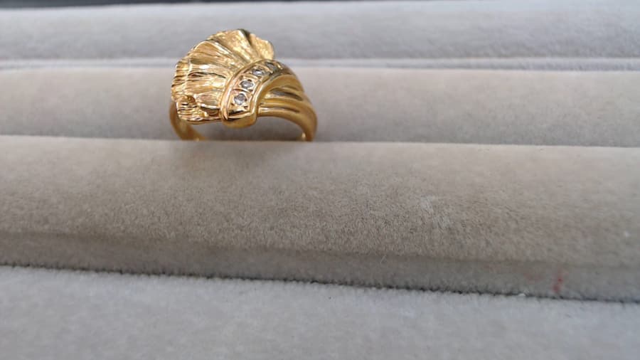 メレダイヤ付き18金リング　【石巻店】 宮城県石巻市にあるザ・ゴールド 石巻店の画像1