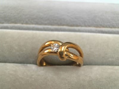 ダイヤモンド付き18金リング　【石巻店】 宮城県石巻市にあるザ・ゴールド 石巻店の画像1