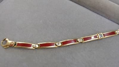 18金製ブレスレット・メレダイヤ付き　【石巻店】 宮城県石巻市にあるザ・ゴールド 石巻店の画像1