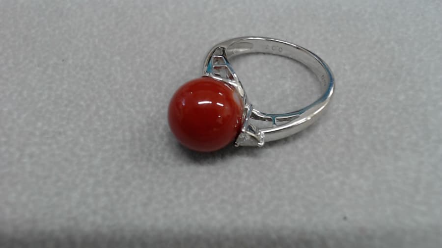 プラチナ900珊瑚付きリングの買取実績【利府店/宮城郡利府町/宮城県】 宮城県宮城郡にあるザ・ゴールド 利府店の画像1