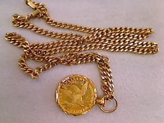 コイン付き18金ネックレス【利府店】 宮城県宮城郡にあるザ・ゴールド 利府店の画像1