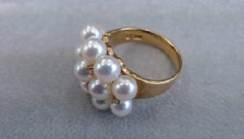 18金パールメレダイヤ付きリング【利府店】 宮城県宮城郡にあるザ・ゴールド 利府店の画像1