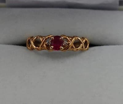 色石付き18金製リングの買取実績【仙台中田店/宮城県/仙台市】 宮城県仙台市にあるザ・ゴールド 仙台中田店の画像1