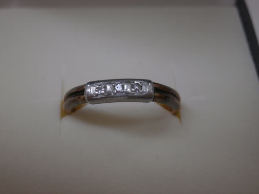 ダイヤ付き　コンビ　リング【八戸湊高台店】 青森県八戸市にあるザ・ゴールド 八戸湊高台店の画像1