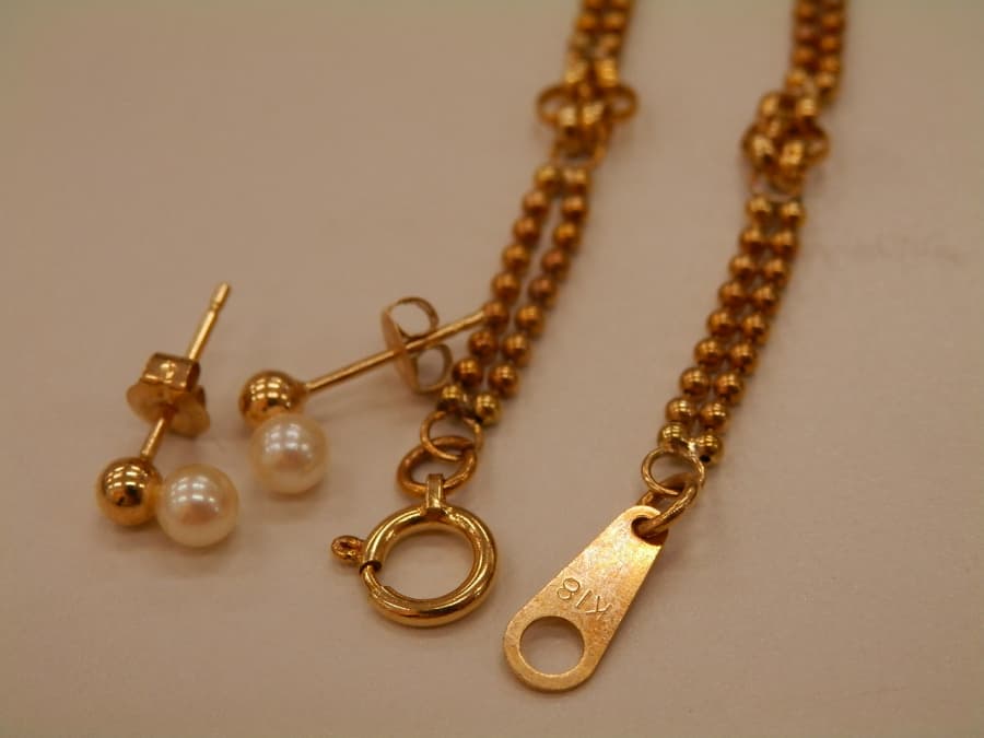 18金ネックレス　ピアス【八戸湊高台店】 青森県八戸市にあるザ・ゴールド 八戸湊高台店の画像1