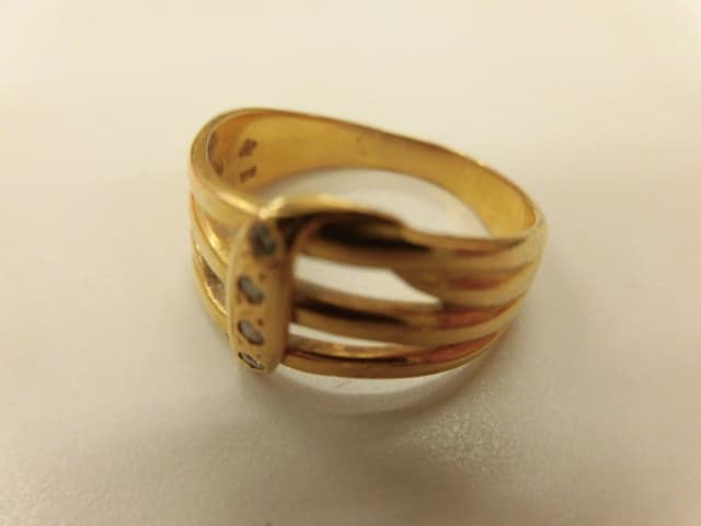 メレダイヤ付き　18金　リング【八戸湊高台店】 青森県八戸市にあるザ・ゴールド 八戸湊高台店の画像1