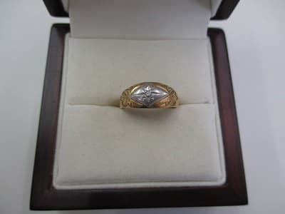 18金　K18　プラチナ900　PT900　ダイヤモンド付きリング 北海道帯広市にあるザ・ゴールド 帯広店の画像1