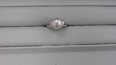 プラチナ900　パール付きリング　【苫小牧店】 北海道苫小牧にあるザ・ゴールド 苫小牧店の画像1