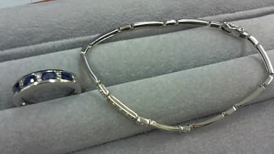 １８金ホワイトゴールドブレスレットリング【平岡店】 北海道札幌市にあるザ・ゴールド 平岡店の画像1